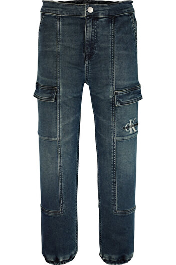 Calvin Klein Logo Embroidered Cargo Jogger Jeans