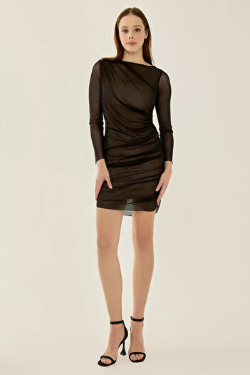 Hiccup Μίνι φόρεμα με μακρυμάνικο Draped Bodycon