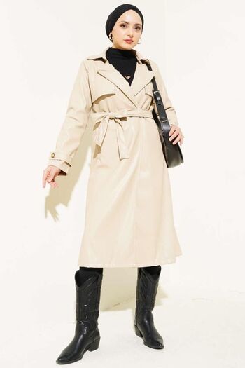 YILMAZBARMAZ WOMEN'S LEATHER TRENCH COAT