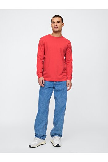 GAP Erkek Kırmızı Everyday Soft Bisiklet Yaka T-Shirt
