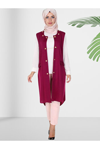 Chordi Hijab Long Chiffon Fuchsia Vest