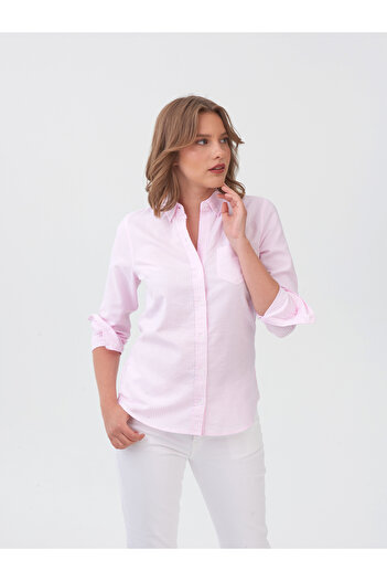 GAP Kadın Pembe Oxford Boyfriend Gömlek