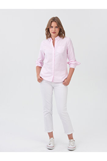 GAP Kadın Pembe Oxford Boyfriend Gömlek