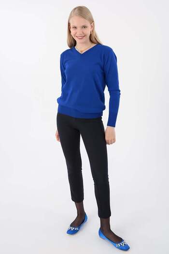 ALLDAY Saks V-Neck Knitwear Sweater