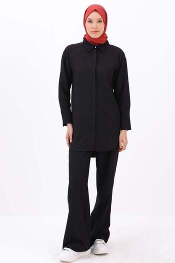 ALLDAY Black-Shirt Pant Suit