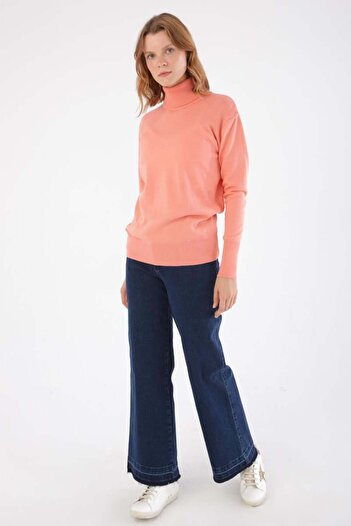 ALLDAY Salmon-Fisherman Collar Short Knitwear Sweater