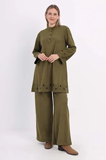 ALLDAY Green-Eye Lycra Trousers Suit