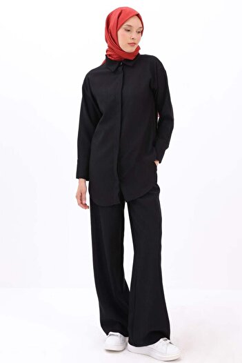 ALLDAY Black-Shirt Pant Suit