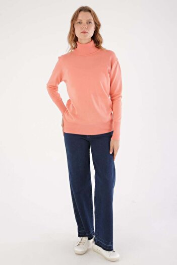 ALLDAY Salmon-Fisherman Collar Short Knitwear Sweater
