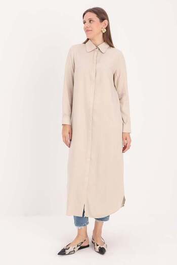 ALLDAY Stone-Hidden Placket Shirt Tunic