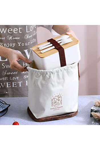 COOYA Bento Box, 2 Layer, with Spoon and Fork, Leakproof, BPA Free, Microwave/Dishwasher/Freezer Safe