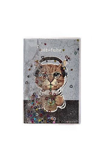 VUKİ Patterned A5 Notebook with Glitter and Watery Cover