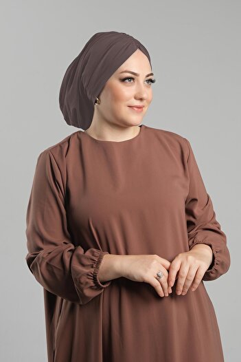 HÜRREM BONE Βιζόν Πρακτικό έτοιμο κουμπωτό Hijab Bonnet Sandy Gathered Casual 2119_10