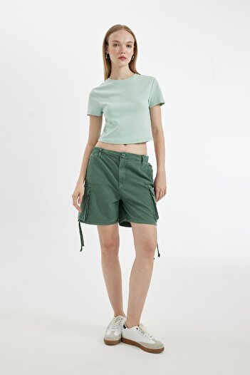 DeFacto Coool Fitted Rib Basic Solid Short Sleeve T-Shirt T9631Az24Sm