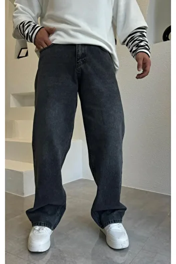 DENİM ESPİRİ Anthracite Colored Oversize Baggy Jeans - Relaxed Unisex Pants