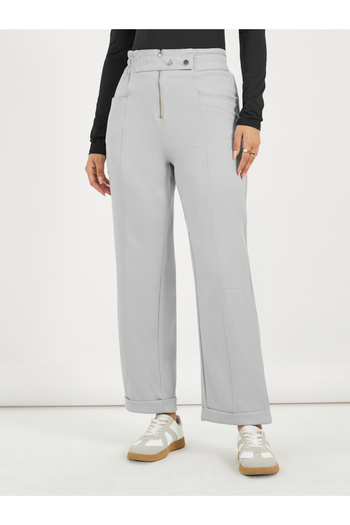 Styli Elastic High Rise Cropped Design pants
