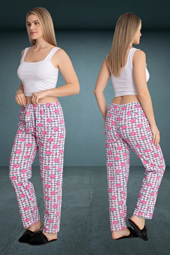 DONEX Thick Raised Fabric Printed Women's Pajama Bottoms