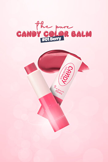 Missha Dudakları Nemlendiren Parlak Bitişli Renkli Dudak Balmı A'pıeu The Pure Candy Color Balm No.01 Berry