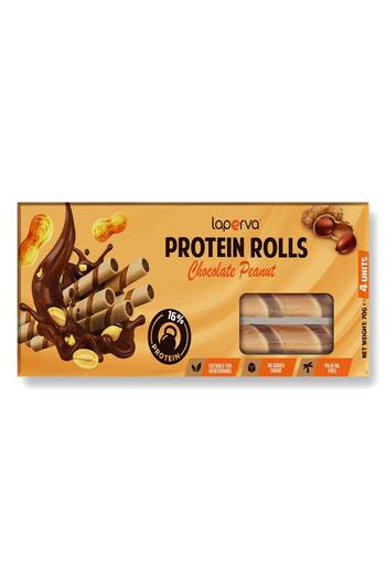 Laperva Protein Rolls, Chocolate Peanut, 1 Bar, 16% Protein,palm Oil Free.