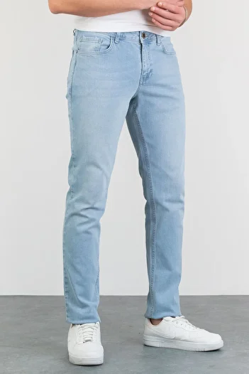 HLT JEANS Ανδρικό τζιν Lycra με ανοιχτό μπλε λείανση - HLTHE 001956 -Α