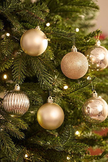 Karaca Set de Anul Nou de Anul Nou 17 Ornament Top Tree Aur 6 Cm