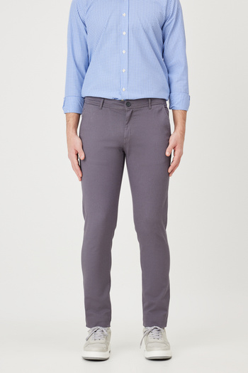 George Henry Бавовняні еластичні брюки Slim Fit з боковими кишенями для чоловіків, антрацитові