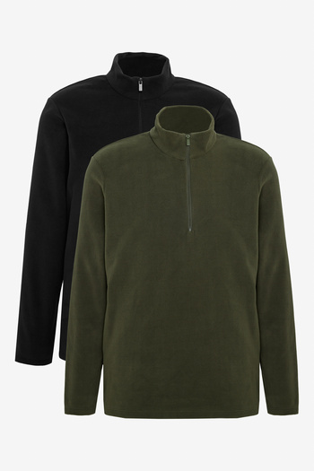 George Henry Pack of 2 Keep Warm Standard Fit Bato Collar Cold Proof Sweatshirt Fleece