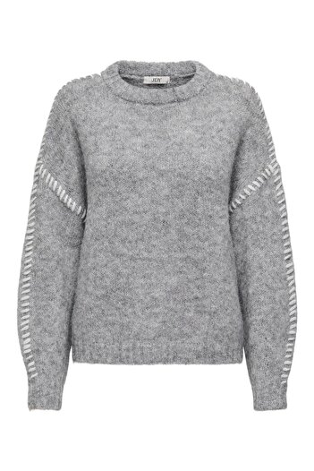 JDY Jdyzoey Life L/S on Stitch Pull Knt Noos Light Grey Melange 15336758