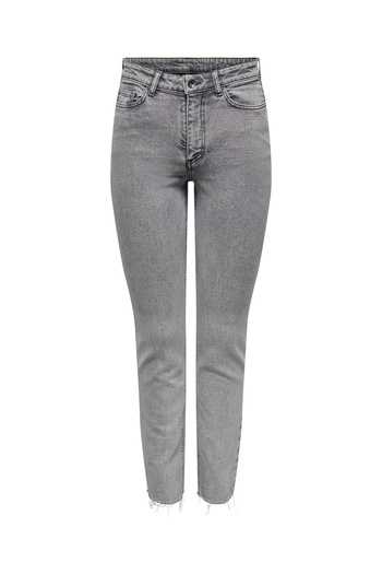 JDY Jdylullu Dnm Grey Straight Jeans - Hw Ank