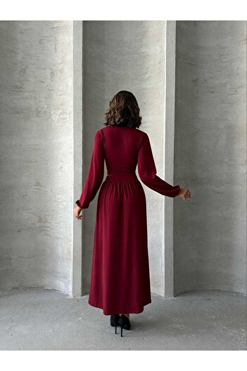 PYRAMİD COLLECTİON Women's Sandy Fabric Floor-Length Set