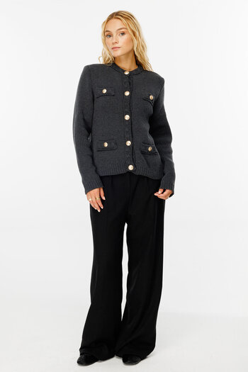 Hooopstore Boucle Textured Smoked Cardigan