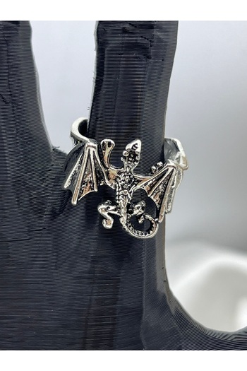 Yıldız Accessory Unisex Adjustable Steel Puppy Dragon Ring