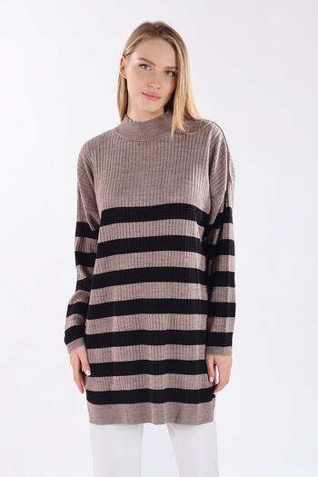 Rays Πλεκτό ριγέ χιτώνα Mink 5330