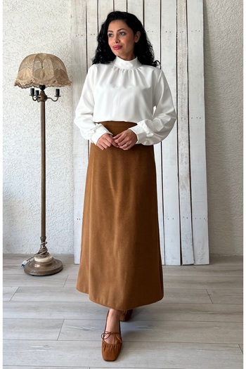 KÜÇÜĞÜM BUTİK Camel Long Skirt