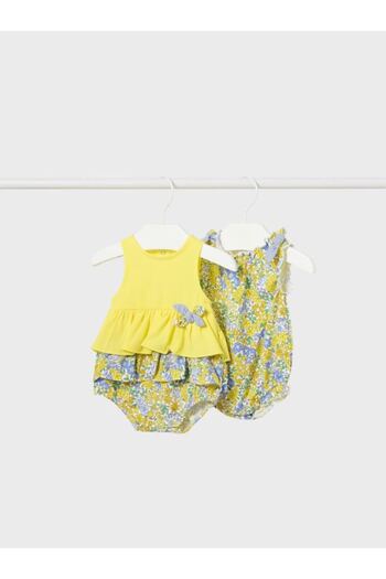 MAYORAL 1606Mayoral Newborn Baby Girl Short Jumpsuit Set of 2 1606