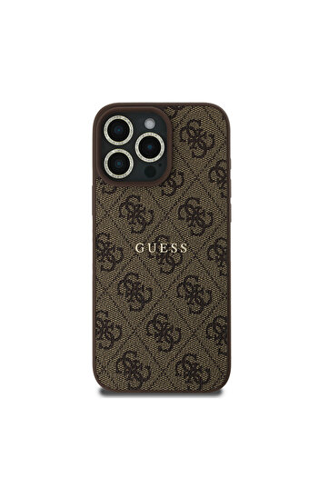 Guess iPhone 16 Pro Max Compatible Licensed 3in1 Accessories Set Case + Screen and Lens Protector Brown