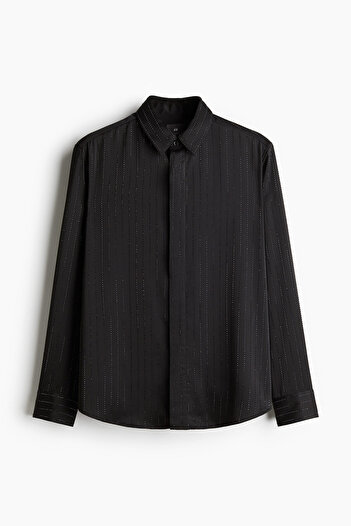 H&M Regular Fit Suni Elmas İşlemeli Gömlek