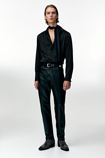 H&M Regular Fit Suni Elmas İşlemeli Gömlek