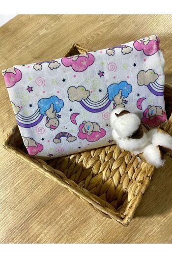 Petite Ponpon Baby Organic Muslin Blanket & Blanket - 100% Cotton, 80X80, Multi-Purpose