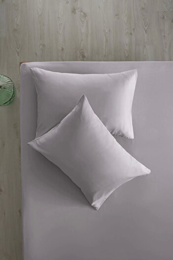 İssimo Home Simply Ice Gray Cotton Satin Fitted Set 200*200/50*70