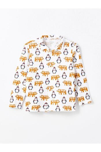 LC Waikiki Lcw Kids Polo Neck Printed Boys' Pajamas Set