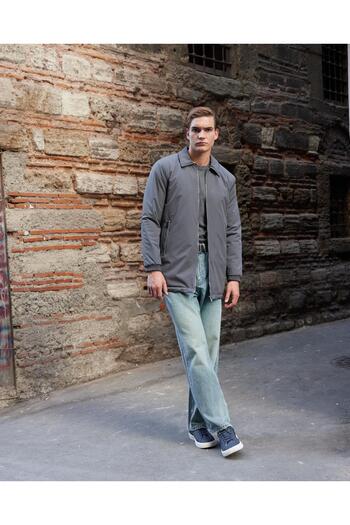 Danger Men's Plain Waterproof Long Coat Jacket Anthracite