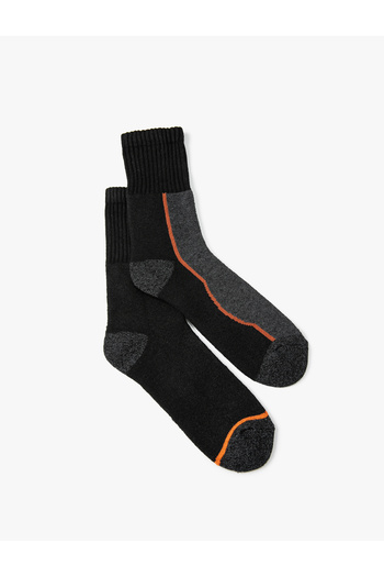 Koton Set of 2 Cotton Blended Socks - Line Detailed