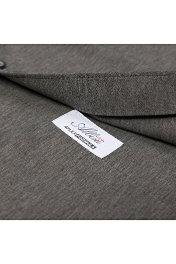 Germirli Gri Melanj Albini Active 4Flex Soft Yaka Slim Fit Gömlek