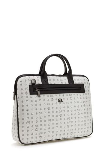 Bilik Deri Monogram White-Black Unisex Laptop & Briefcase Rh09 Business-Mn