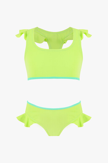 LOYA Frilly Pistachio Green Kids Bikini Set