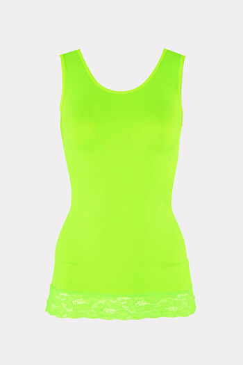 NBB Phosphor Green Seamless Lace Wide Strap Tank Top