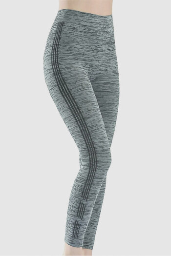 NBB Gray Melange Striped Sports Leggings
