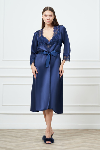 EXCLUSIVE Luxury Silk Satin Six-Piece Nightgown Dressing Gown Set