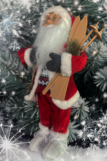 Sole Yılbaşı Süsü Noel Baba Biblo Figür Büyük Boy 45cm -hediye Çuvalı Ve Aksesuarları Ile